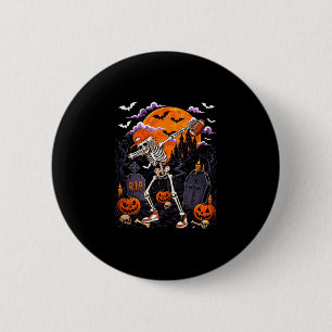 Dabbing skelet Halloween kostuum voetbalspeler Ronde Button 5,7 Cm