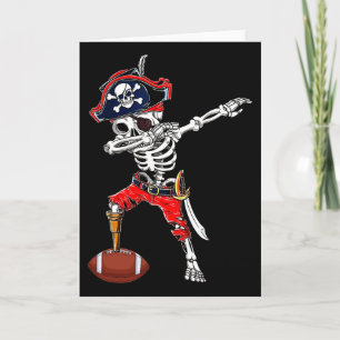 Dabbing Skelet Piraat En Footll Ll Halloween Co Kaart
