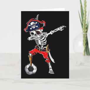Dabbing Skelet Piraat En Voetbal Ll Halloween Co Kaart