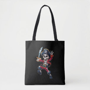 Dabbing Skelet Piraat Halloween Kinderen Jolly Rog Draagtas