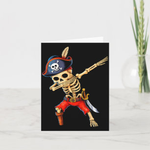 Dabbing skelet piraat halloween kostuum kinderen kaart