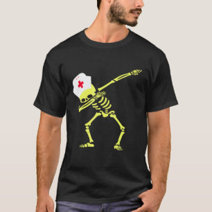 Dabbing Skelet Radioactieve Verpleegster Halloween T-shirt
