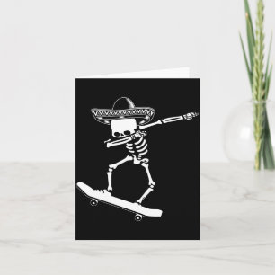 Dabbing Skelet Skateboard Dia De Los Muertos Kaart