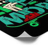 Dabbing Skelet Skateboarder Skater Deck Skateboard Poster (Hoek)