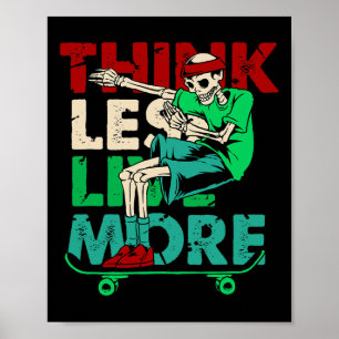Dabbing Skelet Skateboarder Skater Deck Skateboard Poster