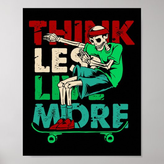 Dabbing Skelet Skateboarder Skater Deck Skateboard Poster (Voorkant)