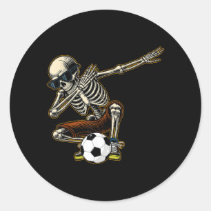Dabbing Skelet Voetbalspeler Cool Halloween Ronde Sticker