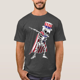 Dabbing Skeleton 4 juli Kinder jongens Mannen Funn T-shirt