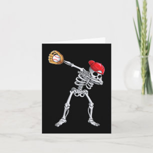 Dabbing Skeleton Baseball Halloween Player Catcher Kaart