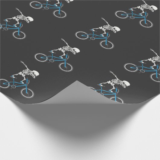 Dabbing Skeleton Bicycle BMX Fun Cadeaupapier (Hoek)