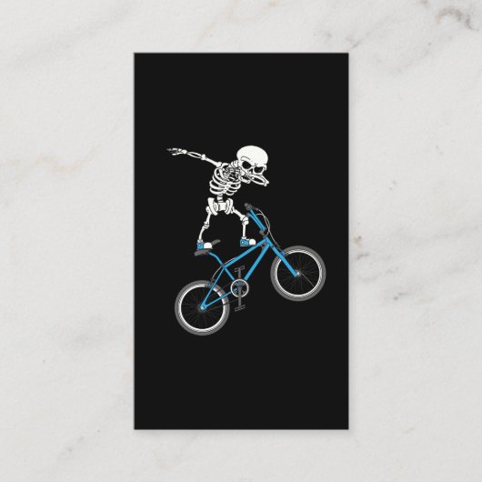 Dabbing Skeleton Bicycle BMX Fun Visitekaartje (Voorkant)
