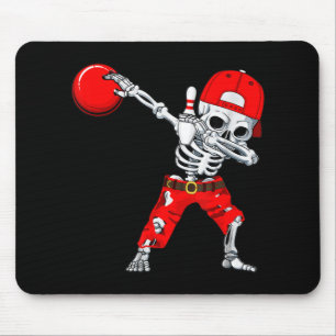 Dabbing Skeleton Bowling Fun Skull Halloween Costu Muismat