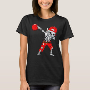 Dabbing Skeleton Bowling Skull Halloween Costuum T-shirt