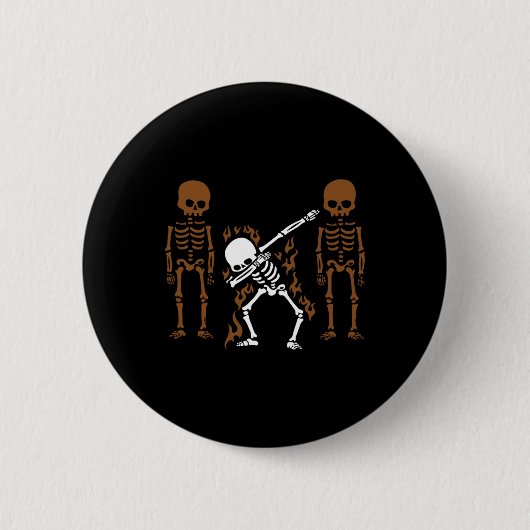 Dabbing Skeleton Dab Dance Halloween Gift Ronde Button 5,7 Cm (Voorkant)