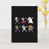 Dabbing Skeleton Halloween, Halloween, Dab boys Kaart (Gele Bloem)