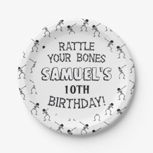 Dabbing Skeleton Halloween Happy Birthday Party Papieren Bordje