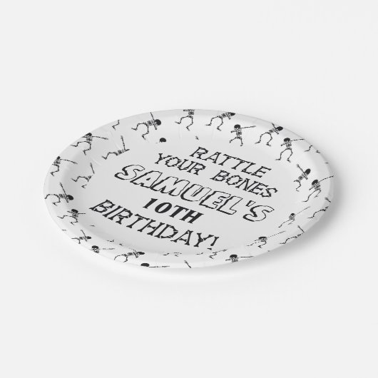 Dabbing Skeleton Halloween Happy Birthday Party Papieren Bordje (Gekanteld)