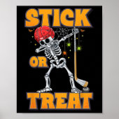 Dabbing Skeleton IJshockeyspeler Halloween Kostu Poster (Voorkant)