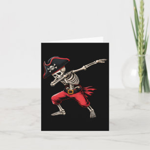Dabbing Skeleton Pirate Boys Kinder Funny Hallowee Kaart