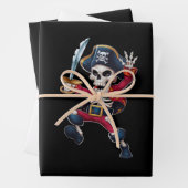 Dabbing Skeleton Pirate Halloween Kinderen Jolly R Inpakpapier Vel (In situ)