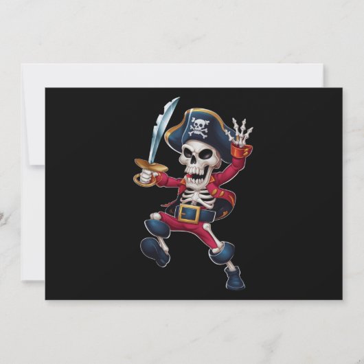 Dabbing Skeleton Pirate Halloween Kinderen Jolly R Kaart (Voorkant)