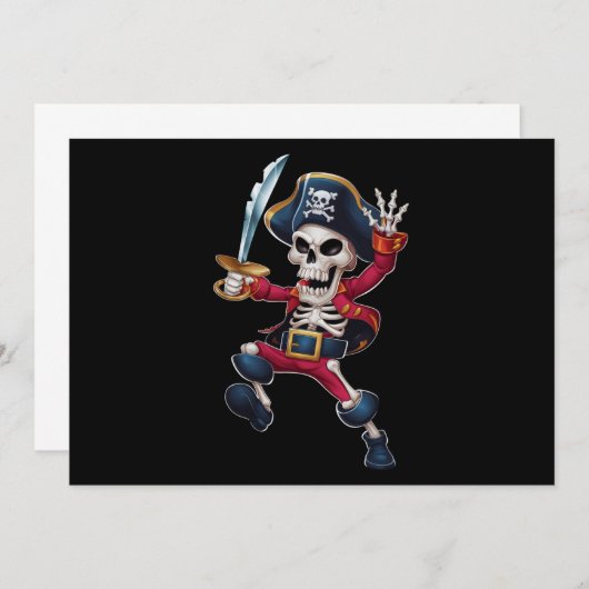Dabbing Skeleton Pirate Halloween Kinderen Jolly R Kaart (Voorkant / Achterkant)