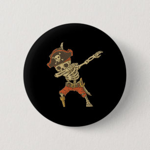 Dabbing Skeleton Pirate Halloween Kinderen Jolly R Ronde Button 5,7 Cm