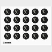 Dabbing Skeleton Pirate Halloween Kinderen Jolly R Ronde Sticker (Vel)