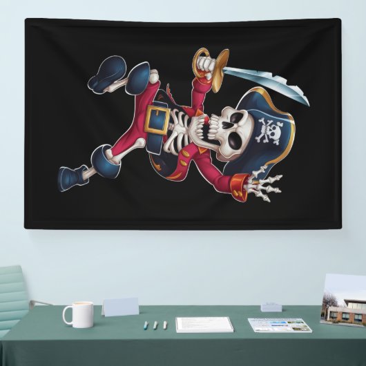 Dabbing Skeleton Pirate Halloween Kinderen Jolly R Spandoek (Beurs)