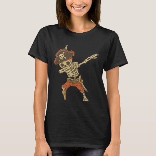 Dabbing Skeleton Pirate Halloween Kinderen Jolly R T-shirt (Voorkant)