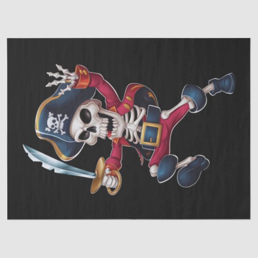 Dabbing Skeleton Pirate Halloween Kinderen Jolly R Tissuepapier (Voorkant)
