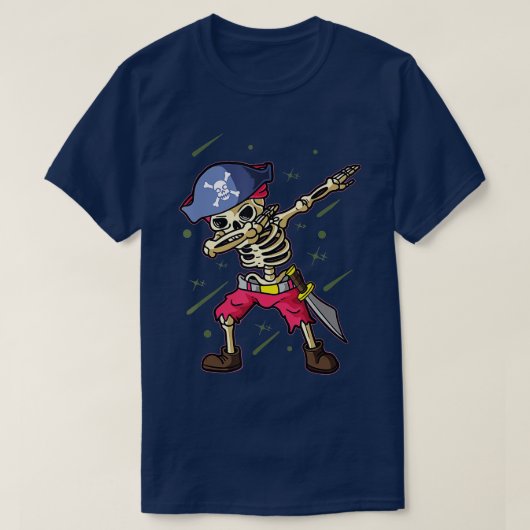 Dabbing Skeleton Pirate Halloween Kinderen T-shirt (Design voorkant)