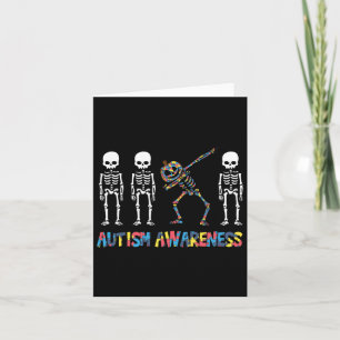 Dabbing Skeleton Pumpkin Autism Awareness Halowee Kaart