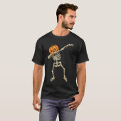 Dabbing Skeleton Pumpkin Halloween Jack O Lantern T-shirt (Voorkant volledig)