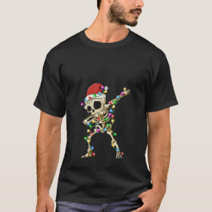 Dabbing Skeleton Santa Kerstmis Rights Xmas T-shirt