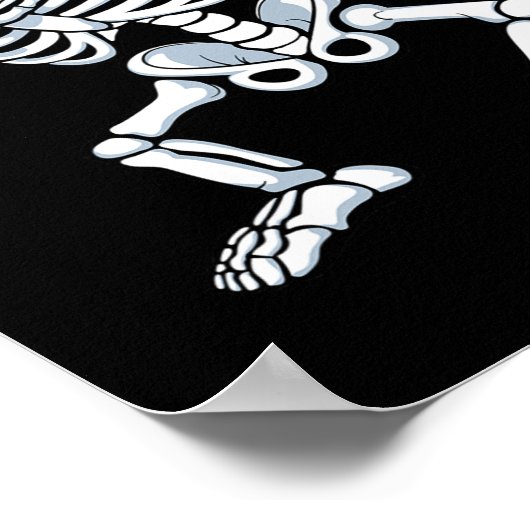 Dabbing Skeleton Spooky Dab Dancing Mannen Kinder Poster (Hoek)