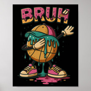 Dabbing Sketll Drip Bruh Sketll Drip Ice+cream Ck Poster