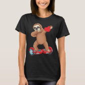 Dabbing Sloth Riding hoverboard Kinder Skater Vale T-shirt (Voorkant)