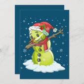 Dabbing Sneeuwman Tennisbal T-shirt Kerstmis Xmas Kaart (Voorkant / Achterkant)