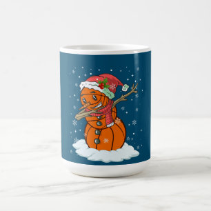 Dabbing Snowman Basketball Ball T-shirt Kerstmis z Koffiemok