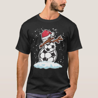 Dabbing Snowman Soccer Kerstmis Funny T mannen soc T-shirt