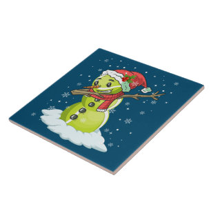 Dabbing Snowman Tennis Ball T-shirt Kerstmis Tegeltje