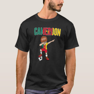 Dabbing Soccer Boy Cameroon Soccer Fan Jersey Foot T-shirt