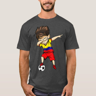 Dabbing Soccer Boy Colombia Jersey Colombian Foot T-shirt