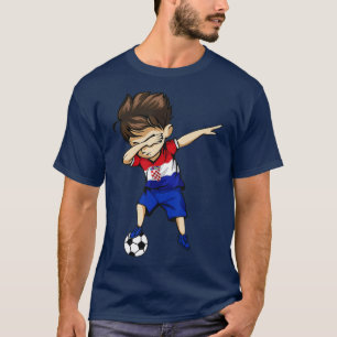 Dabbing Soccer Boy Kroatië Jersey Kroatische voetb T-shirt