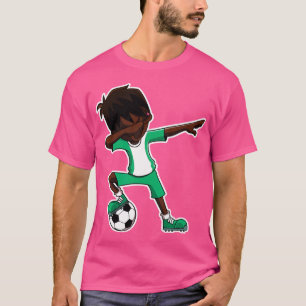 Dabbing Soccer Boy Nigeria Nigeriaanse vlag Jersey T-shirt