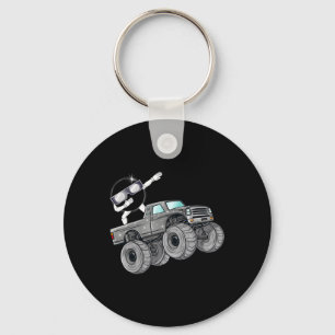 Dabbing Solar Eclipse Monster Truck Fun Boys Kinde Sleutelhanger