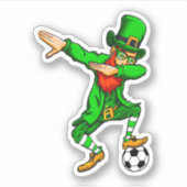 Dabbing St. Patricks Dag Leprechaun Voetbal Sticker (Voorkant)