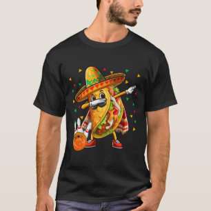 Dabbing Taco Bowlen Cinco De Mayo Speler T-shirt