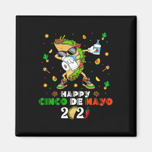 Dabbing Taco Cinco De Mayo 2021 Gezichtsmasker Qua Magneet